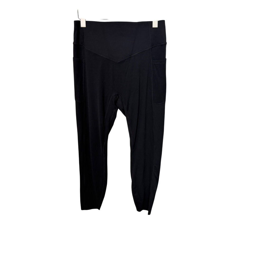 Halara UltraSculpt Leggings Womens Large Black Ruched Back Pockets 7/8 Length